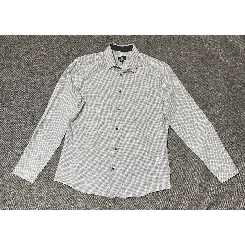 H&M Slim Fit Men's‎ L Checkered Long Sleeve Shirt